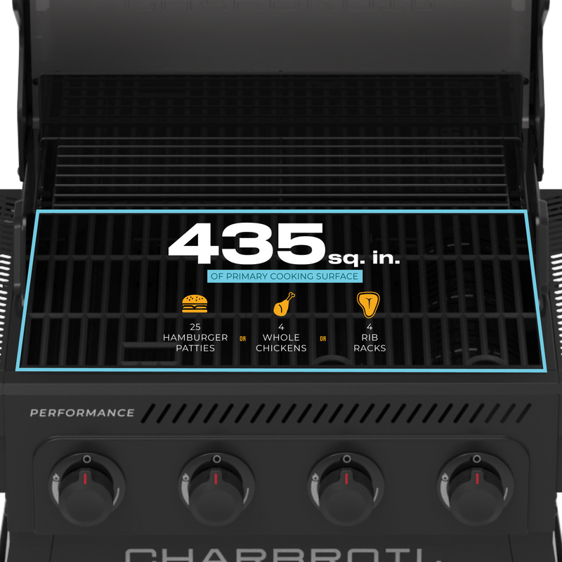 Parrilla Gas Char-Broil 4 quemadores Perfomance Flavormax (435)