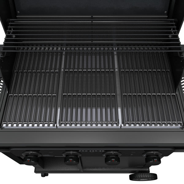 Parrilla y plancha a gas de 4 quemadores Pro Series™ con quemador lateral