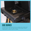 Parrilla y plancha a gas de 3 quemadores Pro Series™ con quemador lateral