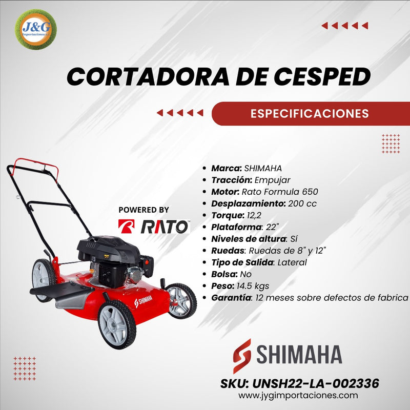 Cortadora de Césped Shimaha 22" Rato 200 cc